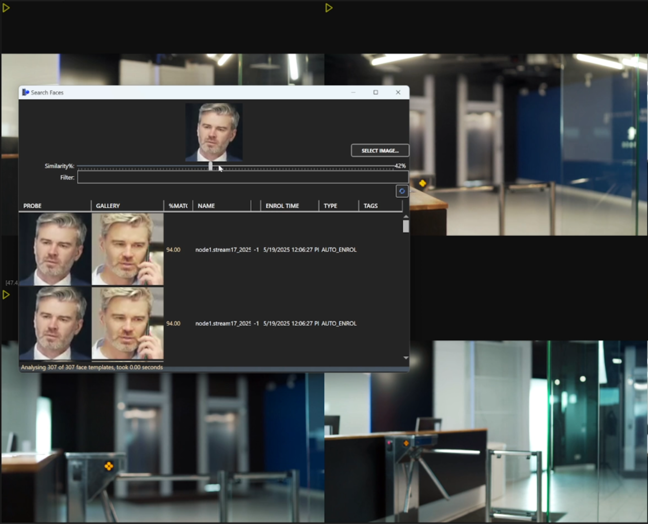 Face recall search results